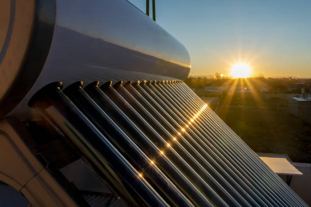 Solar Water Heater at Sunset